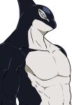  96_gatefield biceps black_body black_skin cetacean delphinoid gang_orca hi_res male mammal marine muscular muscular_male my_hero_academia nude oceanic_dolphin orca pecs simple_background solo toothed_whale white_background white_body white_skin 