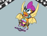  aaron_amethyst absurd_res belt blood bodily_fluids championship clothed clothing costume dragon female friendship_is_magic hasbro hi_res mask my_little_pony smolder_(mlp) solo tongue tongue_out wrestling 