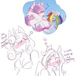  1:1 absurd_res anthro anthrofied big_breasts blush breast_suck breasts cleavage clothed clothing currentlytr_ash equid equine female female/female friendship_is_magic hasbro hi_res horn mammal my_little_pony pegasus rainbow_dash_(mlp) sucking sweetie_belle_(mlp) unicorn wings 
