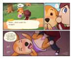  animal_crossing anthro anthro_penetrated border bottomless brown_body brown_fur canid canine canis clothed clothing domestic_dog english_text erection female female_penetrated fur human human_on_anthro interspecies maddie_(animal_crossing) male male/female male_penetrating male_penetrating_female mammal nintendo penetration sex text vaginal vaginal_penetration video_games white_border yuguni yuguni_(character) 