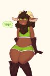  anthro bovid brown_body brown_fur bulge caprine clothed clothing fur girly hybrid male mammal sheep solo thick_thighs tototlfluff 