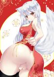  animal_ears ass chinadress nopan pussy tagme tail thighhighs uncensored 