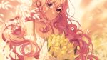  1girl :o bouquet breasts cleavage commission euphie_vt flower head_tilt heart highres holding holding_bouquet long_hair looking_at_viewer mole mole_on_breast nini_yuuna off-shoulder_sweater off_shoulder pink_eyes pink_hair solo sweater tsunderia upper_body virtual_youtuber yellow_flower 