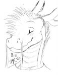  anthro asian_mythology bik_(vader-san) blush clothing dragon east_asian_mythology eastern_dragon horn male mohawk mythology shirt sketch smile solo styxyesrenegade topwear whiskers 