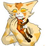  1:1 acacia acacia_dune anthro belly canid canine duo felid feline felis female fox fur hug male mammal micro orange_body orange_fur sand_cat size_difference tan_body tan_fur white_belly 