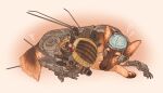  animal antennae brain commentary dead-settlements dog ed-e english_commentary fallout_(series) fallout_new_vegas german_shepherd heart highres mechanical_parts no_humans rex_(fallout_new_vegas) robot signature sleeping 