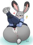  &lt;3 absurd_res anthro anus big_butt blush butt clothed clothing disney female genitals hi_res huge_butt jhenightfox judy_hopps lagomorph legs_up leporid mammal pants_down partially_clothed pussy rabbit solo zootopia 