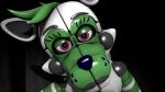  16:9 3d_(artwork) ambiguous_gender animatronic anthro canid canine digital_media_(artwork) dinkydoo fan_character five_nights_at_freddy&#039;s fox green_body green_hair hair hi_res machine mammal pink_eyes robot solo source_filmmaker video_games white_body widescreen 