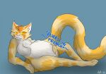  acacia acacia_dune alex_yukon anthro belly big_belly breasts featureless_breasts felid feline felis female fur hand_on_stomach hyper_tail mammal nude orange_body orange_fur purring sand_cat solo tan_body tan_fur vore white_belly white_body white_fur 