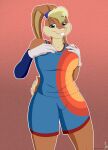  anthro basketball clothed clothing female hi_res jorge-the-wolfdog lagomorph leporid lola_bunny looking_at_viewer looney_tunes mammal rabbit simple_background solo space_jam warner_brothers 