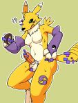  2019 3:4 ?! ball_growth black_sclera bodily_fluids breasts canid censored cute_fangs digimon digimon_(species) equid fti_transformation gender_transformation genital_fluids genital_growth genitals growth gynomorph hi_res intersex mammal nipples open_mouth penis penis_growth precum renamon shio_inu simple_background solo species_transformation surprise transformation yellow_body 