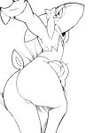  absurd_res accessory anonymous_artist anthro butt cervid eyelashes fak&eacute;mon faunazon female flat_chested flower flower_in_hair genitals hair hair_accessory hi_res hooves looking_at_viewer lying mammal narrowed_eyes nintendo plant pok&eacute;mon presenting pussy solo video_games 