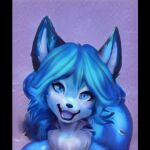  :d anthro artbreeder black_body black_fur black_lips black_lipstick blue_body blue_eyes blue_fur canid canine cute_expression cute_face cute_fangs ear_tuft ears_up fangs female fox fur hair inner_ear_fluff invalid_tag kemono kittehlazer krystal lips lipstick looking_at_viewer looking_pleasured makeup mammal neural_network nintendo purple_background simple_background smile smiling_at_viewer solo solo_focus star_fox thick_lips tongue tuft video_games white_body white_fur 