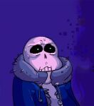  animated_skeleton blue_background bone male nearshotarts sans_(undertale) simple_background skeleton undead undertale video_games 