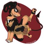  balls digital_media_(artwork) fan_character genitals hi_res houndoom knot male nintendo penis pok&eacute;mon pok&eacute;mon_(species) presenting screamoshaymin video_games 