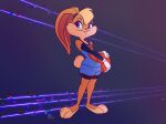  anthro basketball blue_eyes brianne_drouhard brown_body brown_fur female fur hi_res lagomorph leporid lola_bunny looney_tunes mammal rabbit smile solo space_jam warner_brothers 