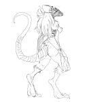  anthro black_and_white breasts butt female guoh hasbro ink-eyes magic:_the_gathering mammal monochrome nezumi_(magic:_the_gathering) nipples rodent simple_background solo standing white_background wizards_of_the_coast 