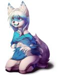  anthro canid canine clothing female hi_res kneeling mammal solo techtile 