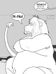  anthro apartment belly big_belly comic_page felid hi_res invalid_tag lion male mammal nude overweight overweight_anthro overweight_male pantherine remoblockade sketch solo 