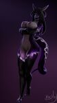  2020 3d_(artwork) areola breasts digital_media_(artwork) doctor-sfm dragon dragoness_oxy feet female hi_res horn humanoid_feet looking_at_viewer nipples non-mammal_breasts pink_eyes purple_body purple_scales scales 