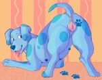  anatomically_correct anatomically_correct_genitalia anatomically_correct_pussy animal_genitalia animal_pussy anus ass_up blue&#039;s_clues blue_(blue&#039;s_clues) blue_body butt canid canine canine_pussy canis domestic_dog female feral footprint genitals hi_res looking_back mammal multi_nipple nickelodeon nipples nude open_mouth pawprint pink_tongue presenting presenting_anus presenting_hindquarters presenting_pussy pussy raised_tail rear_view seductive shadowpelt solo spots spotted_body tongue tongue_out 
