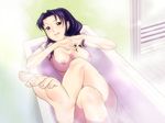  barefoot bath blush breasts feet ikari_shinji_raising_project katsuragi_misato large_breasts misato_katsuragi neon_genesis_evangelion nude soles solo toes water yonekura_kengo 