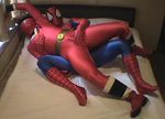  cosplay marvel power_rangers red_ranger spider-man zentai 