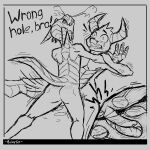  anthro avioylin black_and_white bodily_fluids butt domination dragon dripping duo forced hi_res horn lizard male male/male monochrome motion_lines nipples nude reptile scales scalie sharp_teeth shocked sketch slit_penetration smile spikes sweat tears teeth text thrusting x-ray 