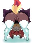  &lt;3 absurd_res all_fours anthro anus ass_up bedroom_eyes bent_over big_butt blush braixen breasts butt butt_focus featureless_breasts female genitals half-closed_eyes hana_(jhenightfox) hi_res huge_butt jhenightfox looking_at_viewer looking_through looking_through_legs narrowed_eyes nintendo pok&eacute;mon pok&eacute;mon_(species) presenting presenting_hindquarters pussy rear_view seductive signature simple_background solo thick_thighs video_games white_background wide_hips 