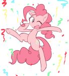  2016 absurd_res akainu7 blue_eyes confetti cutie_mark earth_pony equid equine female friendship_is_magic hair hi_res horse long_hair mammal my_little_pony one_eye_closed open_mouth open_smile pink_hair pinkie_pie_(mlp) pony smile solo wink 