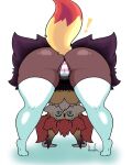 ! absurd_res all_fours anthro ass_up bent_over big_butt braixen breasts butt butt_focus clothing featureless_breasts female hana_(jhenightfox) hi_res huge_butt jhenightfox looking_at_viewer looking_through looking_through_legs nintendo panties pok&eacute;mon pok&eacute;mon_(species) presenting presenting_hindquarters rear_view signature simple_background solo thick_thighs thong underwear video_games white_background wide_hips 