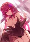  black_fire breasts fate/grand_order nipples pantsu scathach_(fate/grand_order) 