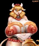  absurd_res anthro big_breasts bovid bovine breasts cattle curvy_figure facial_piercing female genitals hi_res huge_breasts hyper hyper_breasts mammal nipples nose_piercing nude piercing pussy simple_background smile solo thick_thighs voluptuous wide_hips winter_nacht 