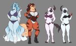  absol alolan_ninetales anthro arcanine big_breasts blue_body blue_fur breasts brown_body brown_fur brown_hair cellphone clothed clothing female fluffy fluffy_tail fur group hair holding_object huge_breasts mature_female multicolored_body multicolored_fur nintendo orange_body orange_fur partially_clothed phone pok&eacute;mon pok&eacute;mon_(species) regional_form_(pok&eacute;mon) simple_background smile the_dogsmith two_tone_body two_tone_fur video_games white_body white_fur white_hair 