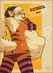  ambiguous_gender anthro anus arcanine arm_warmers armwear belly big_belly butt canid canine clothed clothing digital_media_(artwork) duo fur hair hi_res hyper hyper_belly legwear looking_at_viewer looking_back male mammal nintendo open_mouth oral_vore panties panties_down pok&eacute;mon pok&eacute;mon_(species) simple_background skyler_(lukario) smile stockings text tongue tongue_out underwear underwear_down video_games vore yuniwolfsky 