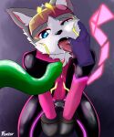  anthro bodily_fluids canid canine canis foxzor hi_res licking male mammal saliva solo tentacles tongue tongue_out wolf young 