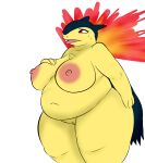  absurd_res anthro anthrofied areola belly big_belly big_breasts bodily_fluids breasts breath chest_tuft curvy_figure embarrassed female fire genitals hi_res huge_breasts hyper hyper_belly nintendo nipples obese obese_anthro open_mouth overweight overweight_anthro overweight_female panting plantedpot pok&eacute;mon pok&eacute;mon_(species) pussy solo sweat thick_thighs tongue tongue_out tuft typhlosion video_games voluptuous wide_hips 