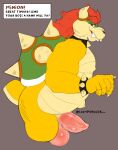  absurd_res balls bowser english_text genitals hi_res lazypopluck male mario mario_bros nintendo penis sketch text video_games 