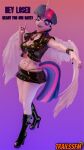  3d_(artwork) 4k 9:16 absurd_res anthro anthrofied bottomwear breasts clothing collar digital_media_(artwork) equid equine female friendship_is_magic hasbro hi_res high_heeled_boots horn mammal miniskirt my_little_pony purple_background simple_background skirt solo spiked_collar spikes trailssfm twilight_sparkle_(mlp) winged_unicorn wings 