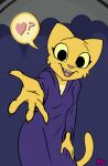  2d_animation animated anthro bethesda_softworks breasts clothed clothing digital_media_(artwork) felid female fourball fur katia_managan khajiit mammal nude prequel short_playtime smile solo the_elder_scrolls video_games webcomic webcomic_character yellow_body yellow_fur 