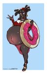  anthro aryn_(faizenek) belly big_belly big_breasts breasts canid canine cleavage clothed clothing female hi_res hyper hyper_belly looking_at_viewer mammal pregnant pregnant_belly solo the_dogsmith 