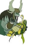  2018 anthro bound bovid bovine chain dreamworks duo green_body horn kai_the_collector kemono kung_fu_panda male mammal master_oogway planetlaika reptile scalie simple_background turtle white_background 