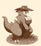  anthro anthrofied apron apron_only big_breasts breasts claws cleavage clothed clothing curvy_figure ears_down female gardener goolee grass hat headgear headwear hi_res huge_breasts looking_aside mature_female monochrome mostly_nude nidoqueen nintendo pivoted_ears plant pok&eacute;mon pok&eacute;mon_(species) semi-anthro sepia sepia_background simple_background smile solo stocky thick_thighs video_games voluptuous watering_can wide_hips 