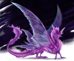  2021 ambiguous_gender black_background claws digital_media_(artwork) digitigrade dragon feral finger_claws frill_(anatomy) hi_res horn isvoc long_neck long_tail membrane_(anatomy) membranous_frill membranous_wings pink_body pink_scales purple_body purple_scales quadruped scales scalie shaded shadow simple_background solo spines text textured_background toe_claws translucent translucent_wings url western_dragon white_background wings 