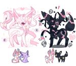  charamells closed_eyes commentary english_commentary espeon fusion gen_2_pokemon gen_6_pokemon heart highres looking_back no_humans paws pokemon pokemon_(creature) standing sylveon toes umbreon 
