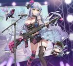  chibi girls_frontline guitar hk416_(girls_frontline) hyoin no_bra stockings thighhighs torn_clothes 