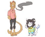  alpha_channel anthro burgerpants canid canine clothed clothing duo felid feline hair mammal tem temmie_(undertale) topwear undertale video_games white_body 