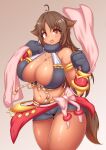  2021 animal_humanoid big_breasts blush breasts camel_toe clothing female hi_res huge_breasts humanoid looking_at_viewer navel solo tailzkim 