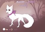  canid canine feral fox fur hi_res mammal model_sheet ribbons rukifox side_view solo white_body white_fur 