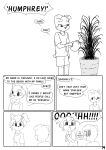  absurd_res anthro canid canine canis canisfidelis child comic dialogue domestic_dog duo female hi_res humphrey_(canisfidelis) male mammal monochrome plant potted_plant seashell_(canisfidelis) simple_background watering_can young 